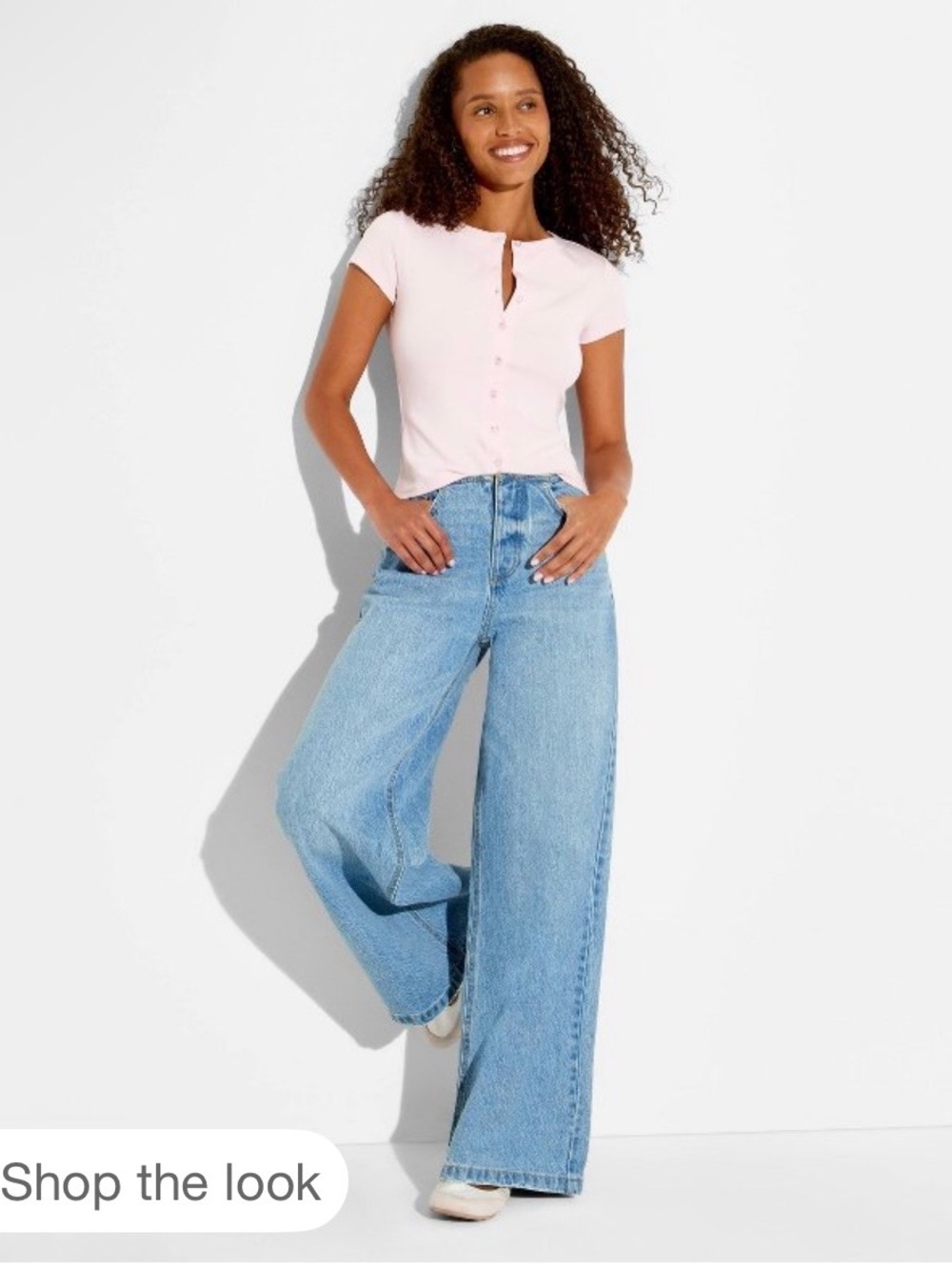 Mid rise Ultra Wide Leg Women’s Jeans in medium wash